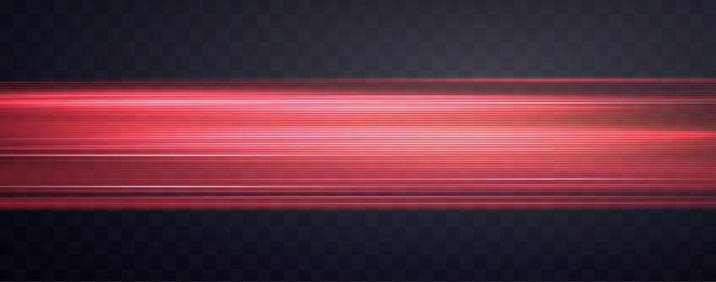 Speed rays, velocity light neon flow, zoom in motion effect, red glow speed
