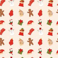 Pattern seamless with Christmas concept. Seamless pattern with christmas and winter elements. vector