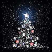 A greeting card with a Christmas tree. vector
