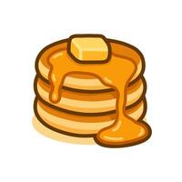 Simple Flat Stack of Pancakes with Butter and Syrup Icon vector