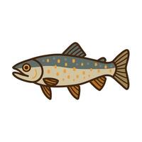 Simple Outline Trout Illustration with Distinct Markings for Children Book vector