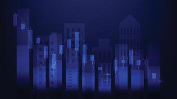 finance and business background. candlesticks chart and bar graph vector