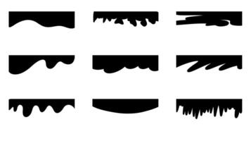 Set of abstract black header and border separators for websites and apps. Includes top and bottom dividers in various shapes. Perfect for web pages, banners, posters vector