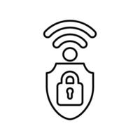 Icon a secure WIFI, isolated against a clean background vector