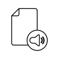 Icon a audio file isolated against a clean background. vector
