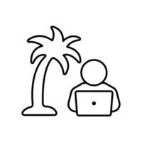Icon a digital nomad, isolated against a clean background, vector