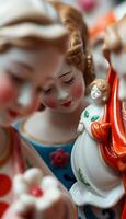 couple of figurines that are next to each other photo
