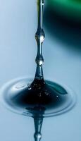 drop of water with a green bowl in the background photo