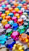 close up of many different colored jewels photo