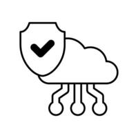 Icon a web protection, isolated against a clean background vector