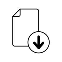 Icon a download file, isolated against a clean background vector