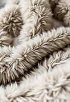 A close up of a fluffy blanket with a pile of fur photo