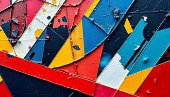 A colorful wall with many different colors painted on it photo