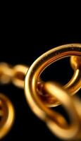 close up of a chain on a black background photo