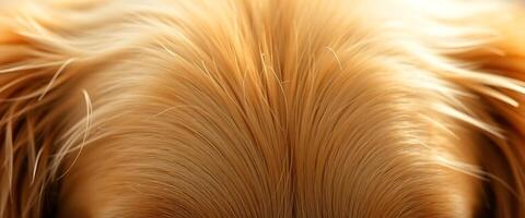 close up of a dog's fur with a blurry background photo
