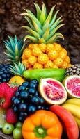 A bunch of different fruits and vegetables photo