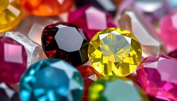 A close up of many colorful gems photo