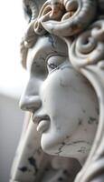 close up of a statue of a woman's face photo