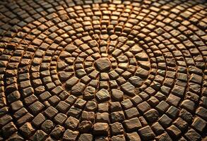 close up of a circular pattern made of rocks photo