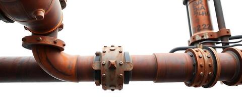 close up of a pipe with a white background photo