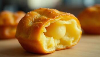 A pastry with a hole cut in it photo