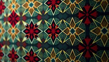 A close up of a colorful pattern on a wall photo