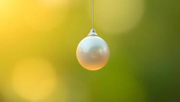 white ornament hanging from a string photo