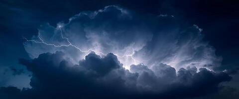 A large cloud with lightning coming from it photo