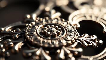 close up of a metal object that looks like filigrees photo