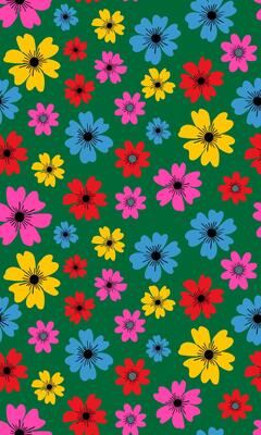 seamless floral pattern bright colorful flowers green background botanical design spring summer abstract backdrop wallpaper textile digital illustration