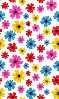seamless pattern bright colorful flowers white background botanical floral web design spring summer digital illustration abstract wallpaper textile vector