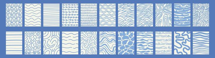 Abstract waves pattern poster. Hand drawn doodle background. Poster, banner, web mobile interface template. vector