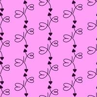 Seamless pattern of swirled arrows hearts on a pink background vector