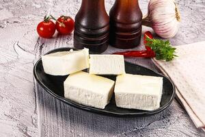 A plate with cheese, tomatoes, and garlic photo