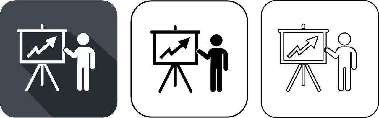 Presentation with an upward trend arrow on a whiteboard illustrating growth and success