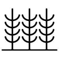 Minimalist Pine Tree Line Art. vector