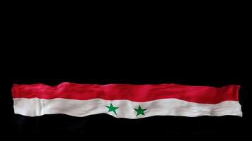 Stylized flag of Syria waving in the wind, isolated on transparent background, with alpha channel. Animated footer. Suitable for patriotic themes or national event promotions. Motion graphic. video