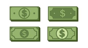 Money illustration design in Flat style, Isolated Bank Note Clip art in cartoon style, Finance, Business and Saving graphic elements for Decoration on Banner and Web, Ads vector