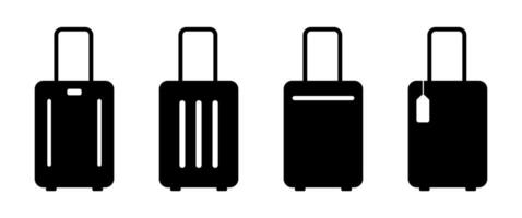 Isolated Suitcase icon, Baggage and Luggagesymbol collection, Travel and Journey graphic elements, illustration and Trip Clip art for decoration, Web and Banner. vector