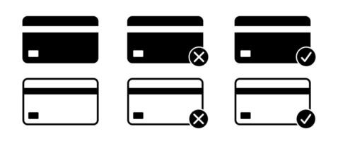 Isolated black Credit and Debit card symbol, Payments and Tranfer icon set, Business illustration graphic elements, Purchase Clip art for Decoration, Editable vector