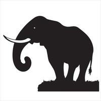 An elephant is silhouetted against a white background vector