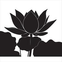 Silhouette of a lotus flower vector