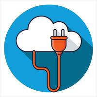 icon of a cloud plugin, tech themed illustration ideal for apps and software. Great for digital services, web tools, and innovative design. vector