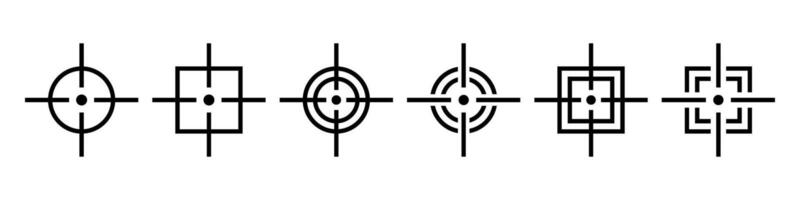 Set of target destination icon. Aim sniper . Focus cursor bull eye mark . , Gun Sight Crosshairs Bullseye. sniper rifle target. Focus target . vector