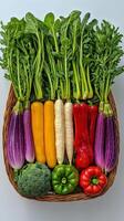A basket filled with vegetables photo