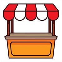 icon of a kiosk designed as a small booth, perfect for retail displays, info centers, and service station visuals. vector