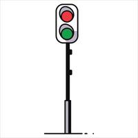 Traffic lights and electric train graphic, isolated on white. Perfect for railway systems, transportation themes, and web design vector