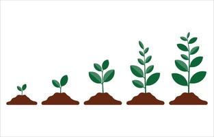 illustration plant sprouts growing in soil. Ideal for eco friendly projects, farming visuals and springtime graphics. vector