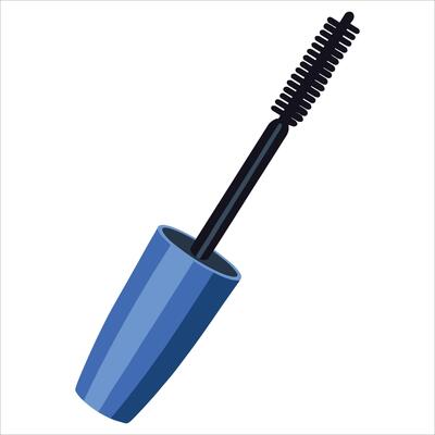 Mascara isolated on white, lash defining brush. Ideal for makeup brands, salon ads, and beauty tutorials.