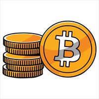 Bitcoin coin stack, modern crypto symbol. Great for fintech, trading apps, and digital asset designs. vector